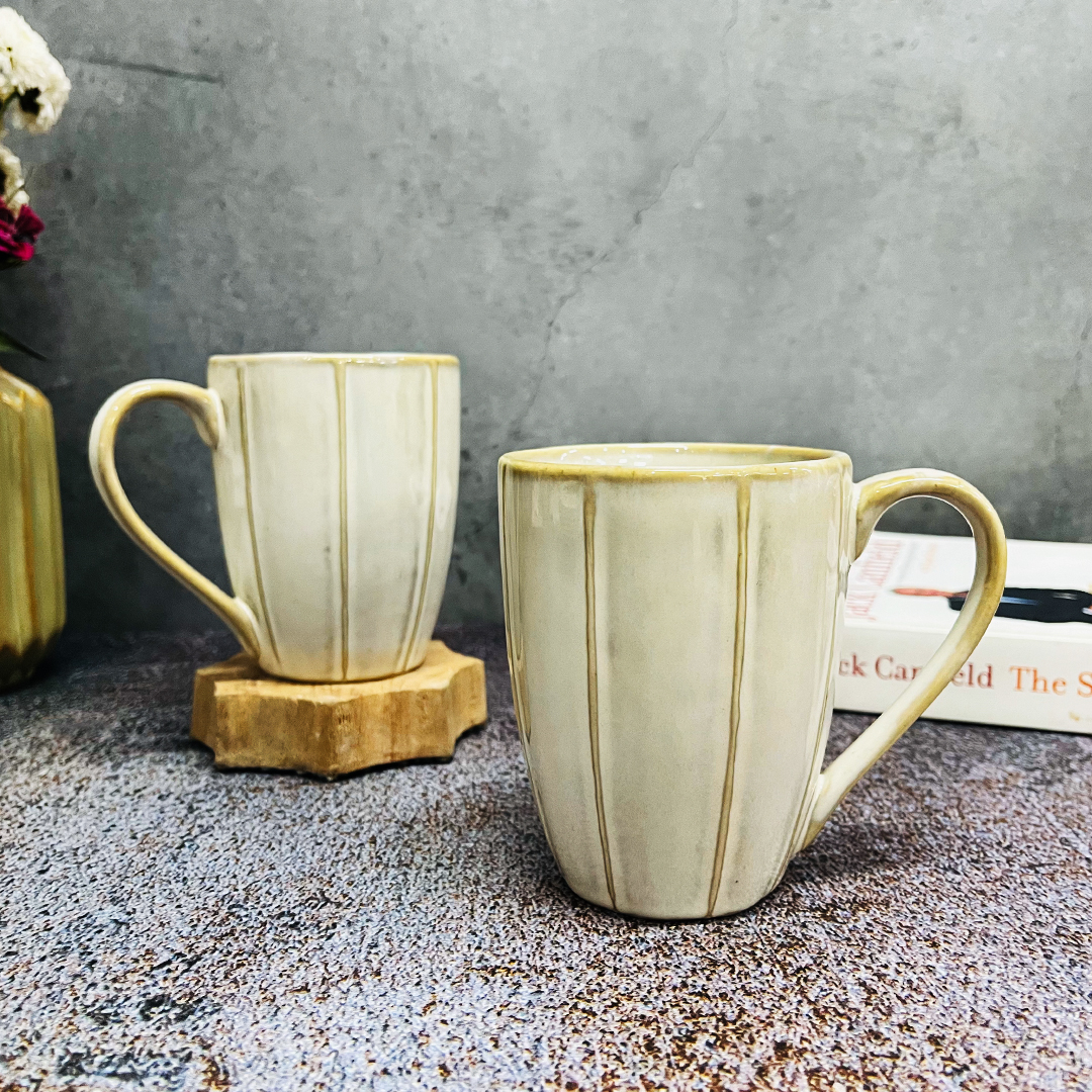 Ivory Charm White Coffee Mugs - The Artisan Emporium