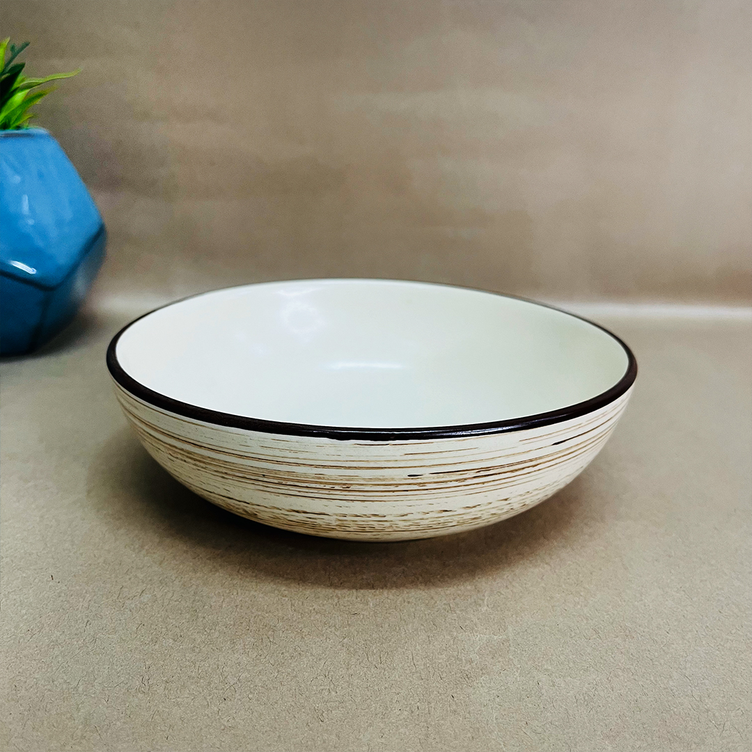 Iris beige serving bowl - The Artisan emporium