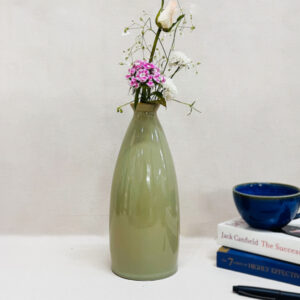 Pista Green Wide Neck Ceramic Flower vase