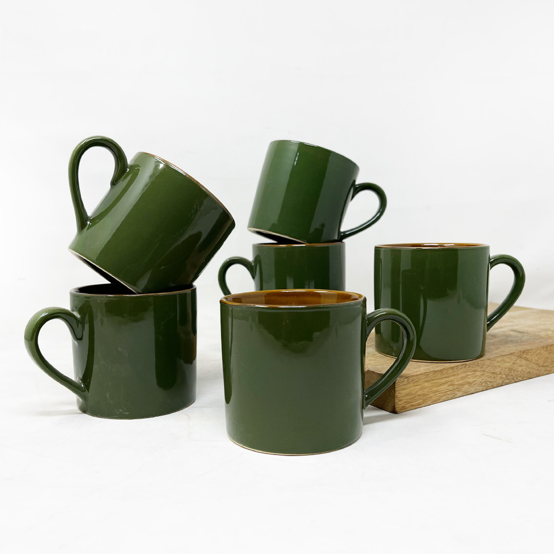 Forest Green Dual Tone tea cups