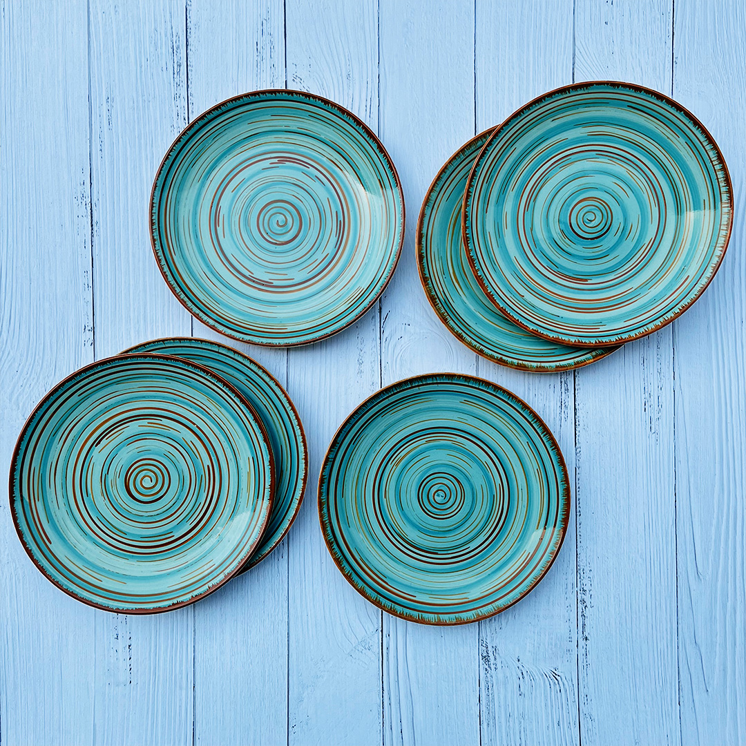 Iris Turquoise Quarter Plates