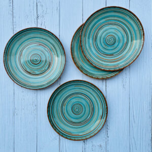 Iris Turquoise Quarter Plates