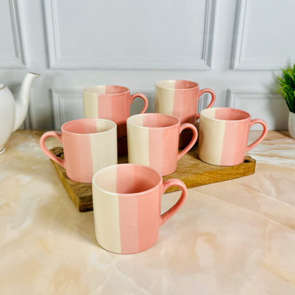 Flamingo pink tri color cups